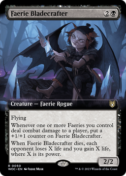 Faerie Bladecrafter (Extended Art) (WOC-050) - Wilds of Eldraine Commander: (Extended Art)