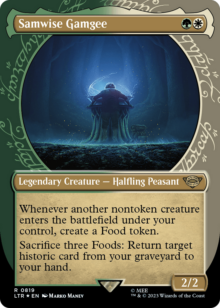 Samwise Gamgee (Showcase) (Surge Foil) (LTR-819) - The Lord of the Rings: Tales of Middle-earth: (Showcase) (Borderless) Foil