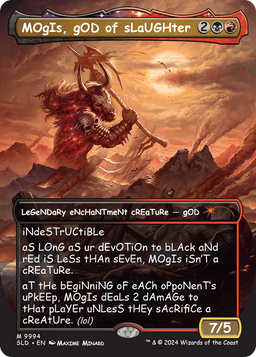 MOgIs, gOD of sLaUGHter (9994) (SLD-9994) - Secret Lair Drop: (enchantment) (Borderless)