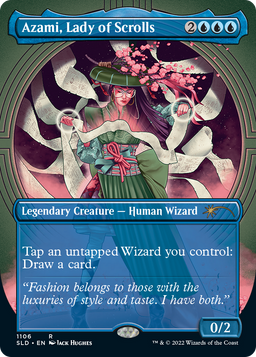 Azami, Lady of Scrolls (Borderless) (SLD-1106) - Secret Lair Drop Foil