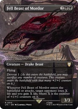 Fell Beast of Mordor (Borderless) (LTC-513) - Tales of Middle-earth Commander Foil