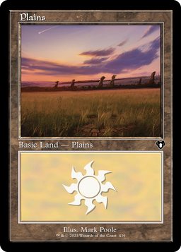 Plains (439) (Retro Frame) (CMM-439) - Commander Masters Foil