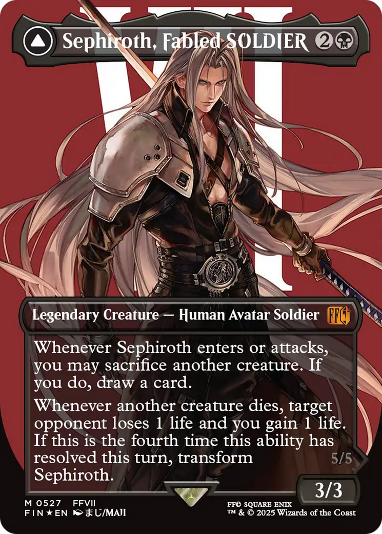 Sephiroth, Fabled SOLDIER (Borderless) (Surge Foil) (FIN-527) - FINAL FANTASY Foil