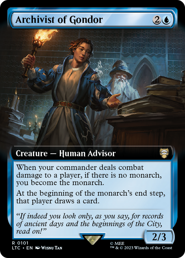 Archivist of Gondor (Extended Art) (LTC-101) - Tales of Middle-earth Commander: (Extended Art) Foil