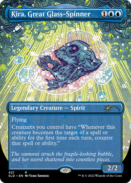 Kira, Great Glass-Spinner (Borderless) (SLD-421) - Secret Lair Drop Foil