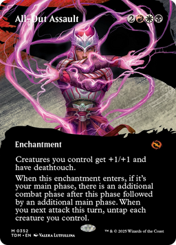 All-Out Assault (Borderless) (TDM-352) - Tarkir: Dragonstorm: (Showcase, enchantment) Foil