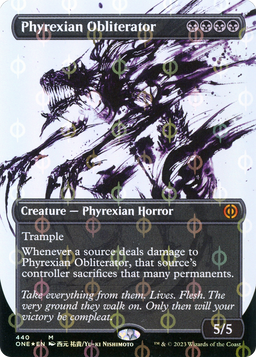 Phyrexian Obliterator (Showcase) (Step-and-Compleat Foil) (ONE-440) - Phyrexia: All Will Be One: (Showcase) (Borderless) Foil