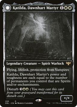 Katilda, Dawnhart Martyr (DBL-288) - Innistrad: Double Feature: (Double Faced Transform) Foil