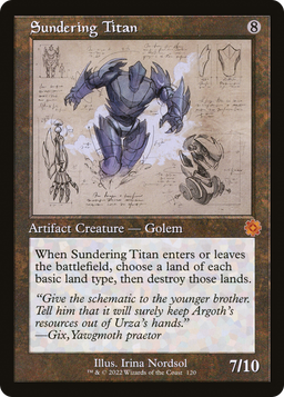 Sundering Titan (Schematic) (BRR-120) - The Brothers' War Retro Artifacts Foil