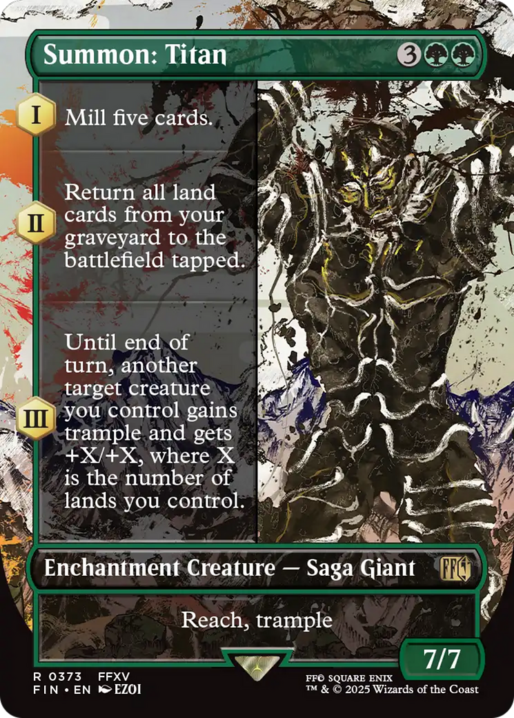 Summon: Titan (Borderless) (FIN-373) - FINAL FANTASY: (enchantment)