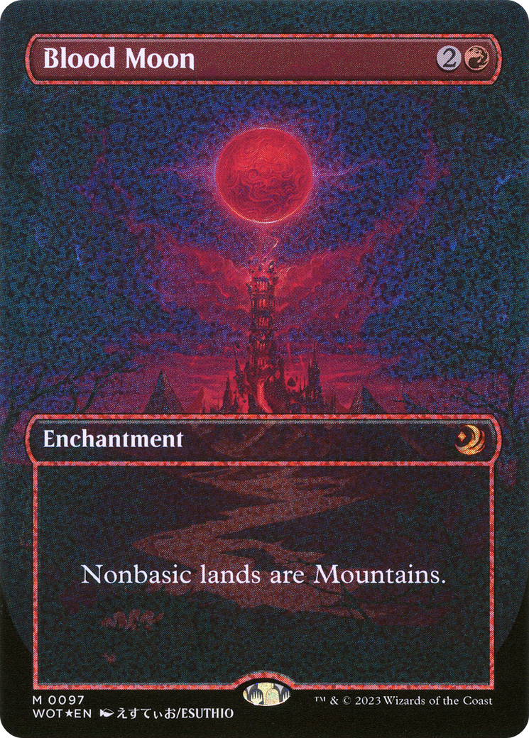 Blood Moon (Anime Borderless) (Confetti Foil) (WOT-097) - Wilds of Eldraine: Enchanting Tales Foil
