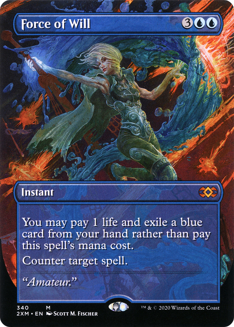Force of Will (Borderless) (2XM-340) - Double Masters Foil
