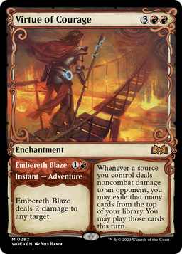 Virtue of Courage (Showcase) (WOE-282) - Wilds of Eldraine: (Showcase)