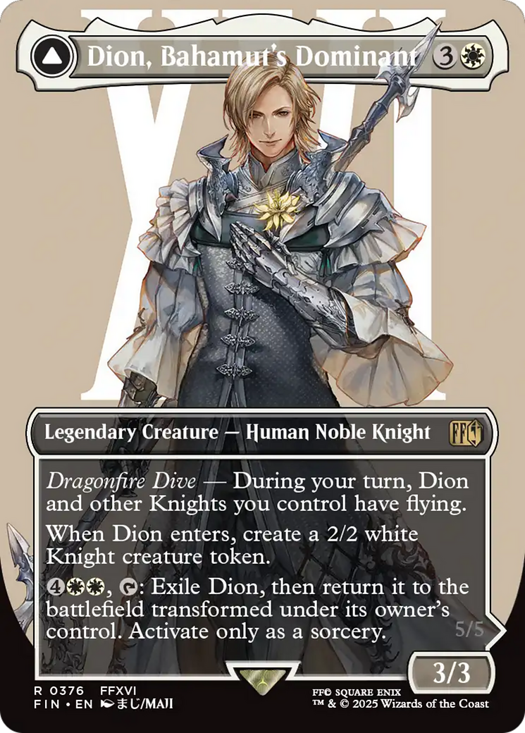 Dion, Bahamut's Dominant (Borderless) (FIN-376) - FINAL FANTASY: (enchantment) Foil
