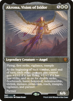 Akroma, Vision of Ixidor (Foil Etched) (CMR-547) - Commander Legends Foil