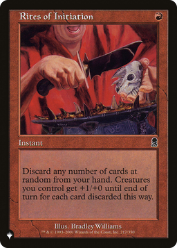 Rites of Initiation (LIST-217/350) - The List