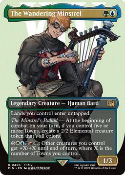 The Wandering Minstrel (Borderless) (FIN-403) - FINAL FANTASY Foil