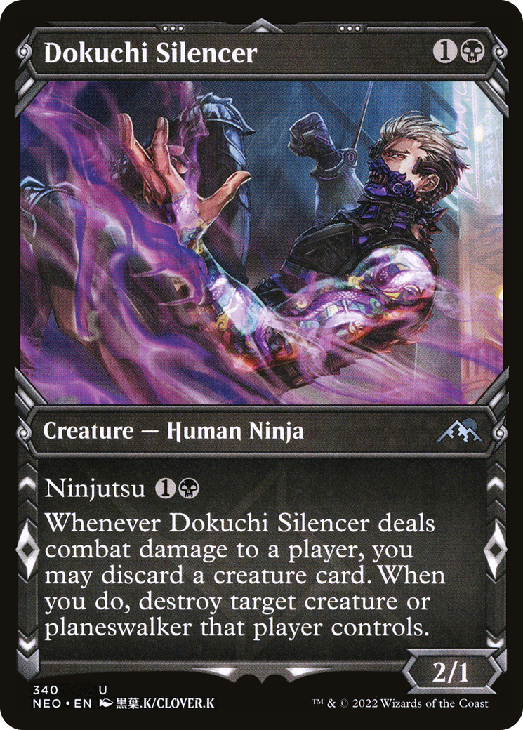 Dokuchi Silencer (Showcase) (NEO-340) - Kamigawa: Neon Dynasty: (Showcase)