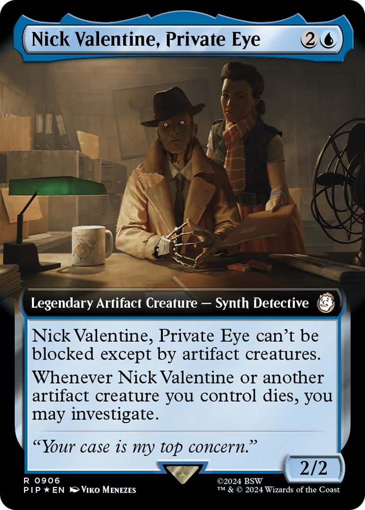 Nick Valentine, Private Eye (Extended Art) (Surge Foil) (PIP-906) - Fallout: (Extended Art) Foil