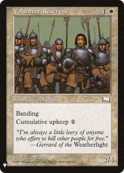 Volunteer Reserves (LIST-029) - The List