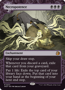 Necropotence (WOT-031) - Wilds of Eldraine: Enchanting Tales: (Showcase) (Borderless) Foil