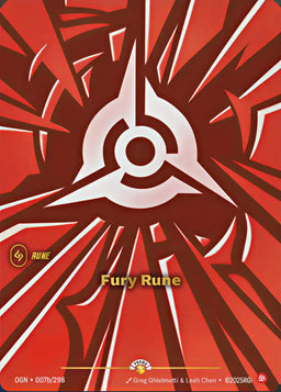 Fury Rune (007b/298) - Riftbound Organized Play Promotional Cards Foil