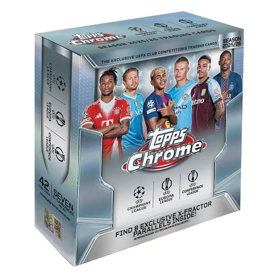2025/26 Topps Chrome UEFA Club Competitions Soccer Mega box