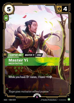 Master Yi - Meditative (004/024) - Riftbound Organized Play Promotional Cards Foil